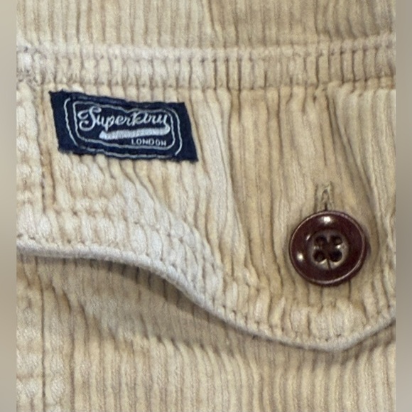 Superdry Mens Shirt Large Tan Cord Corduroy Field Shirt Overshirt Workwear XL - Picture 5 of 7